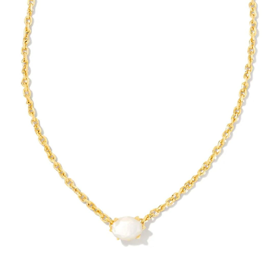 Cailin Gold Ivory Mother Of Pearl Crystal Necklace