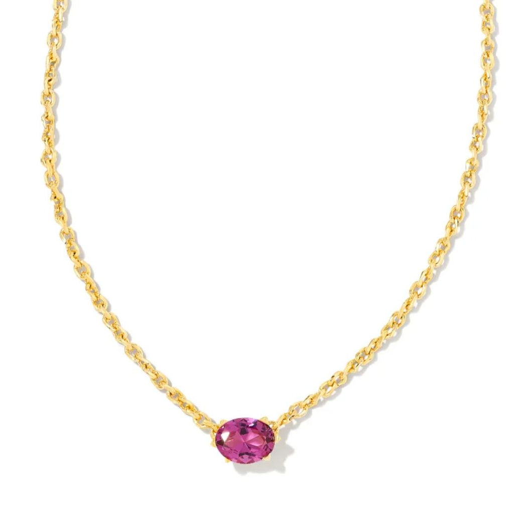 Cailin Gold Purple Crystal Necklace