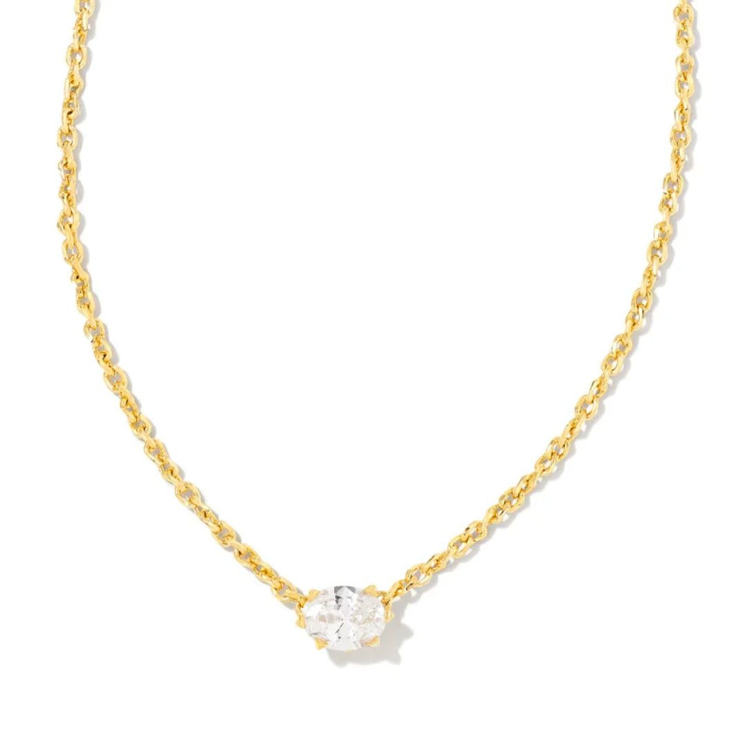 Cailin Gold White Crystal Necklace