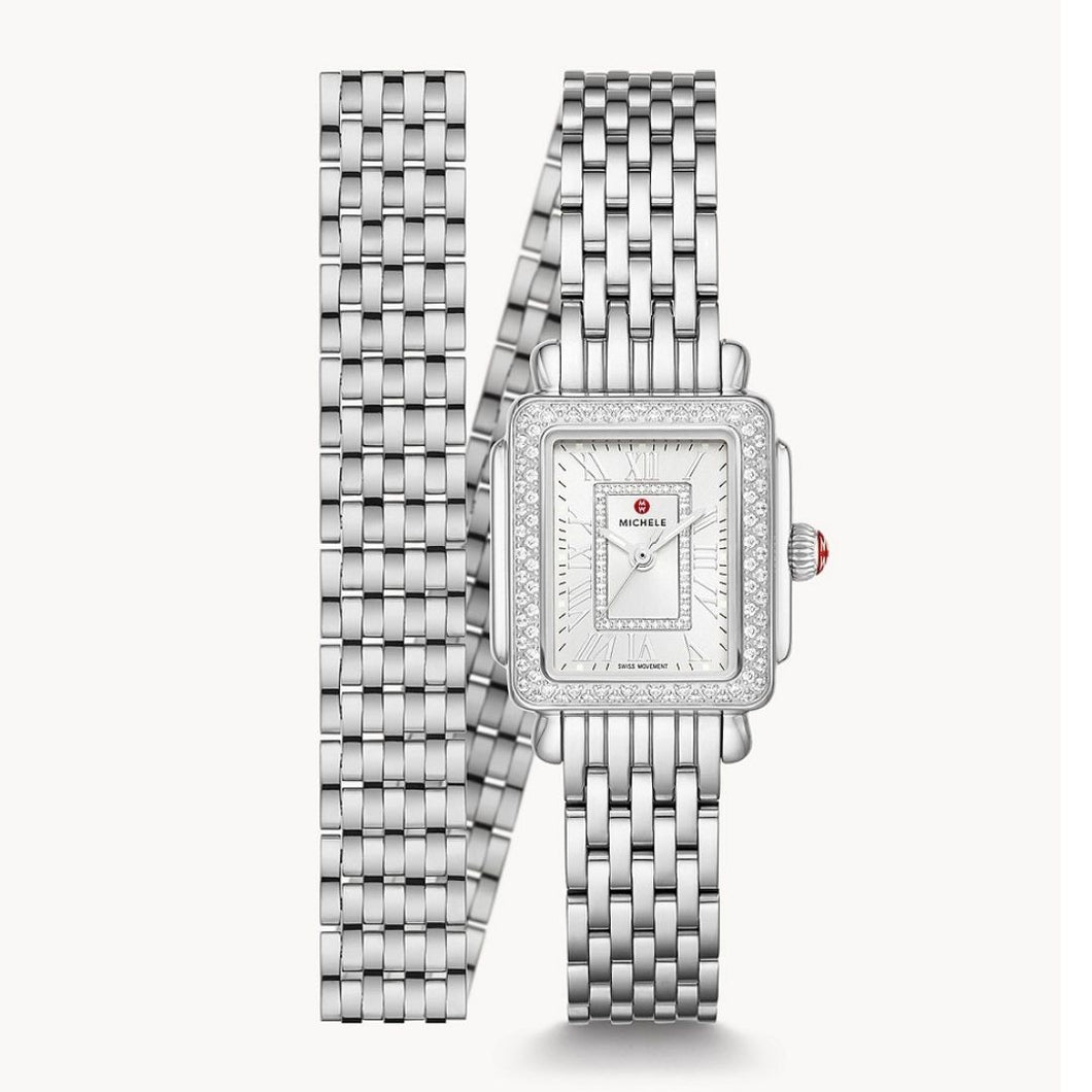 Deco Madison Mini Double Wrap Stainless Diamond Watch