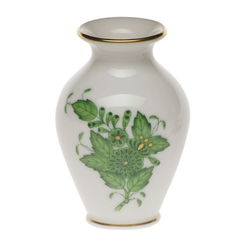 Green Small Herend Bud Vase With Lip 