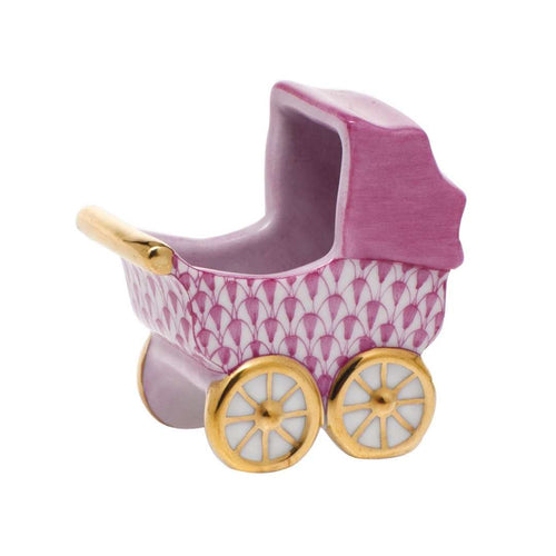 Raspberry Herend Baby Carriage 