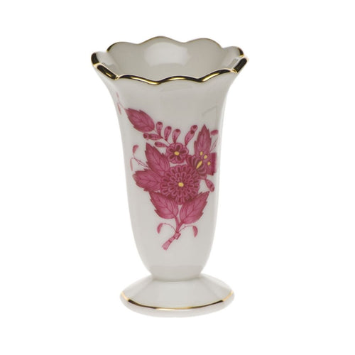 Raspberry Herend Scalloped Bud Vase 