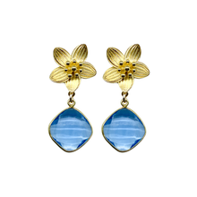 Load image into Gallery viewer, Cecile Blue Quartz Drop Earrings
