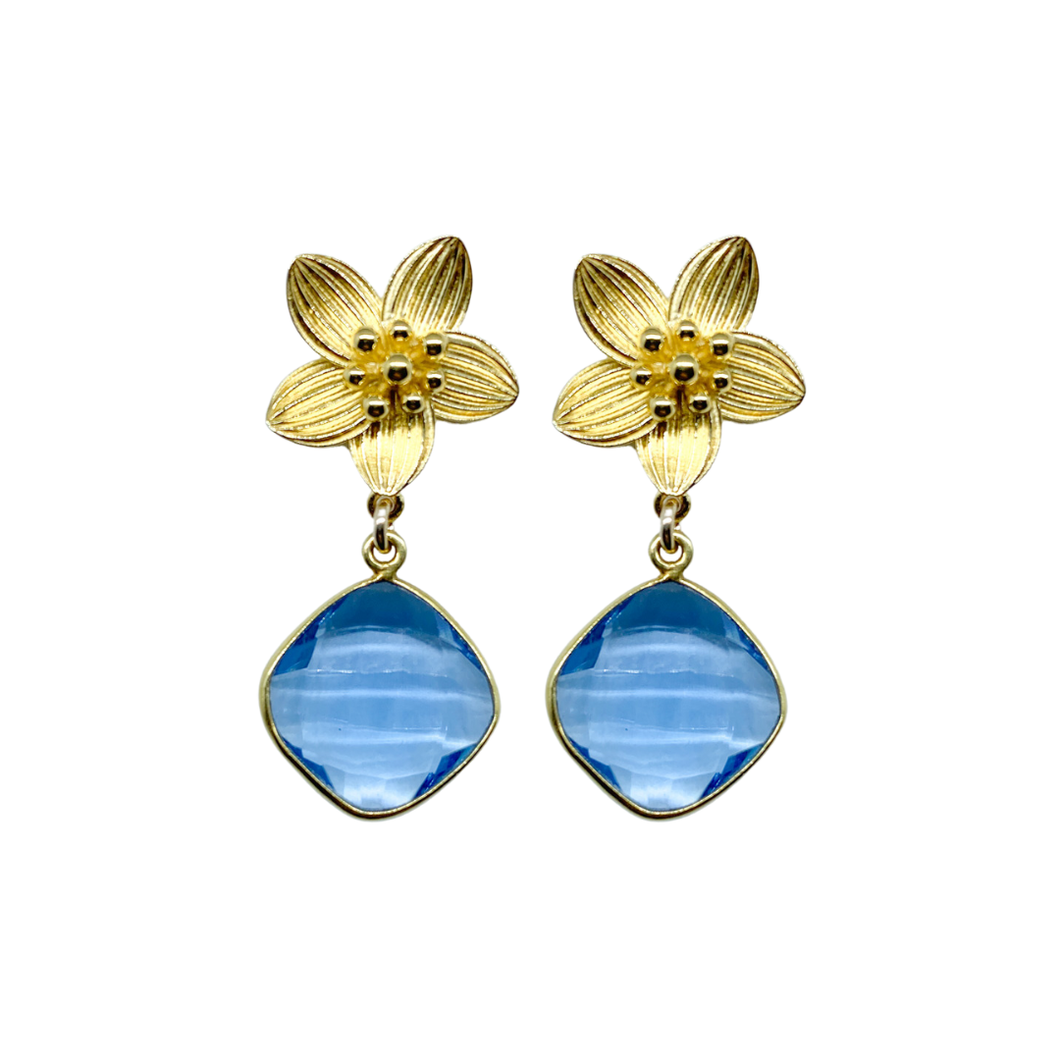 Cecile Blue Quartz Drop Earrings